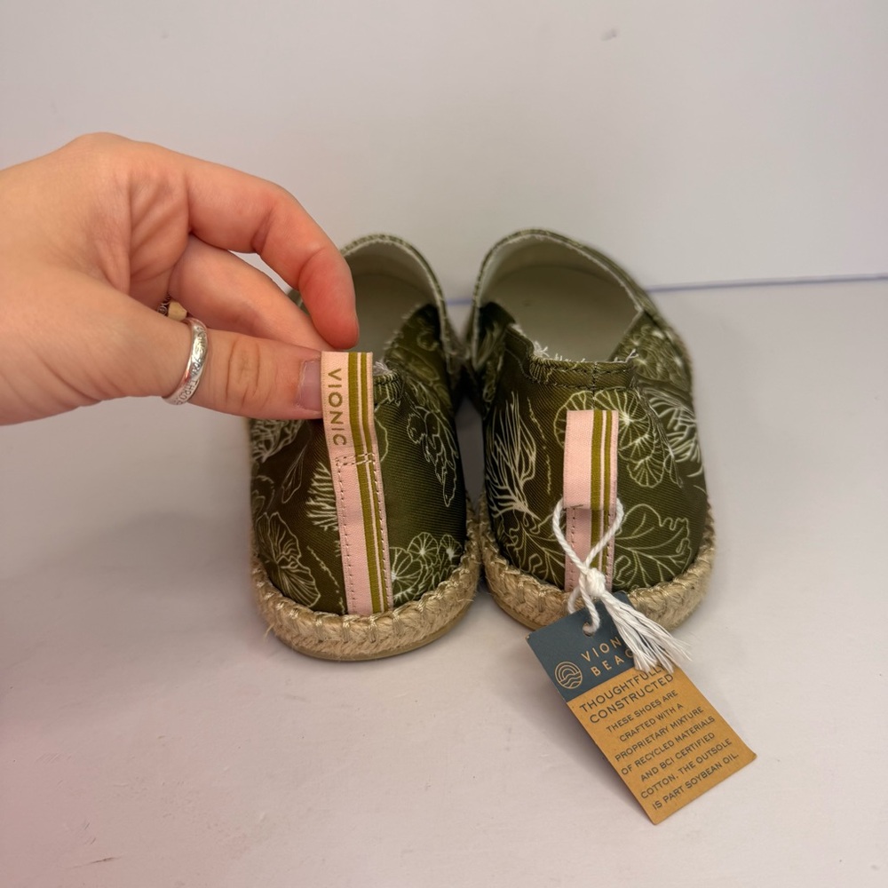 Vionic Green Floral Espadrille Shoes - Picture 2 of 8